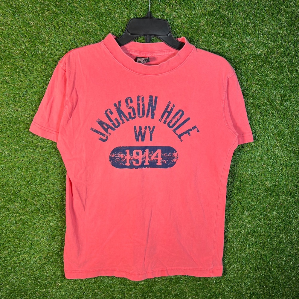 High Camp Outfitters Jackson Hole‎ WY 1914 Graphic T-Shirt Pink Small
